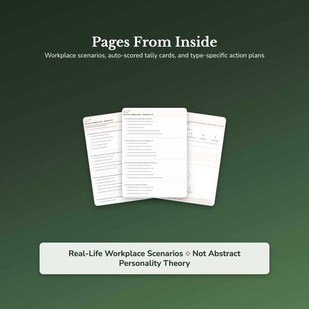Work Confidence Profile — sample result and action plan