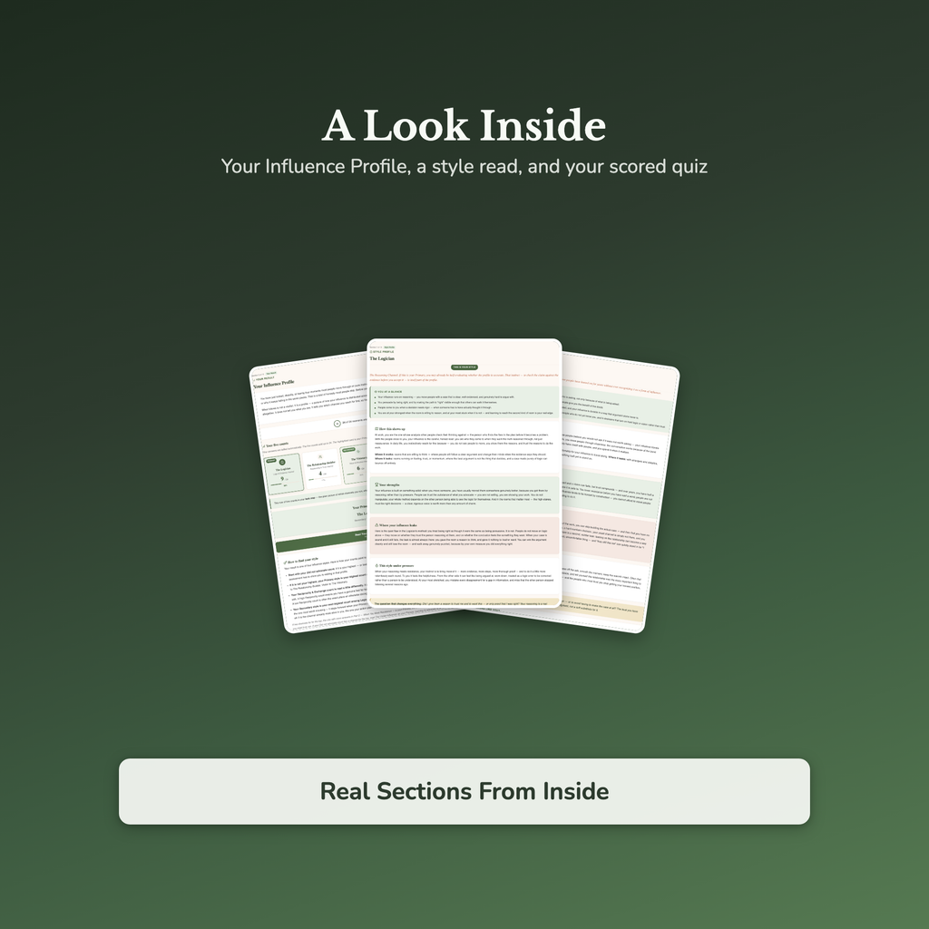 Influence Style Quiz & Workbook – Why Your Ideas Get Lost – Interactive Self-Assessment