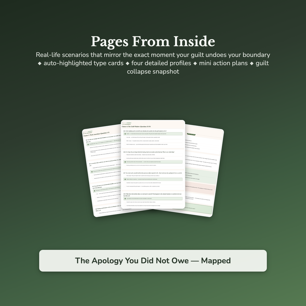 Why You Apologize Profile — sample result and action plan