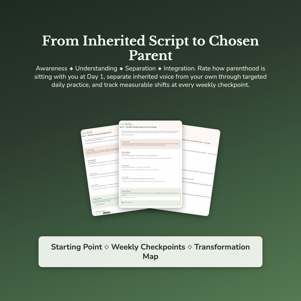 Parenting Workbook & 40-Day Guide — sample result and action plan
