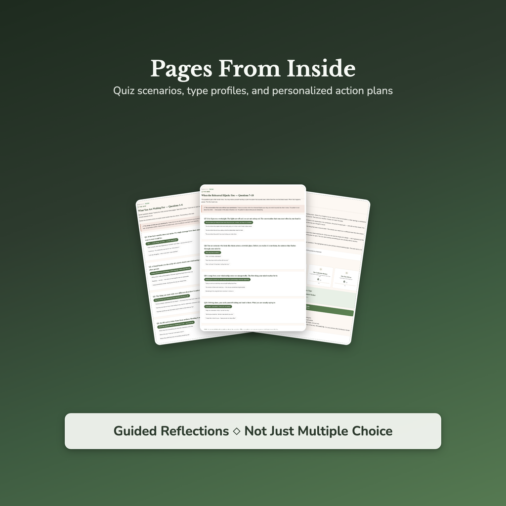 Letting Go Quiz — sample result and action plan