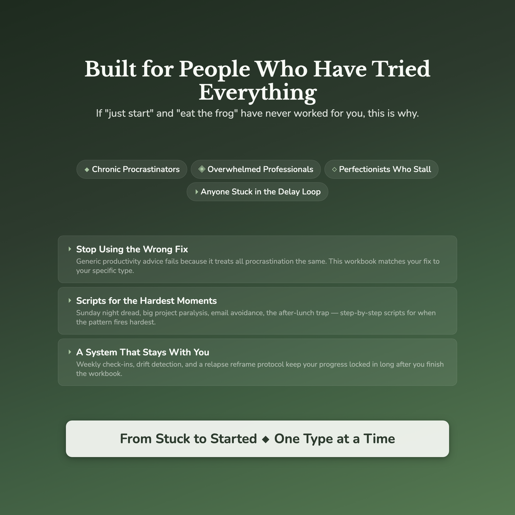 Procrastination Workbook — who this workbook is for
