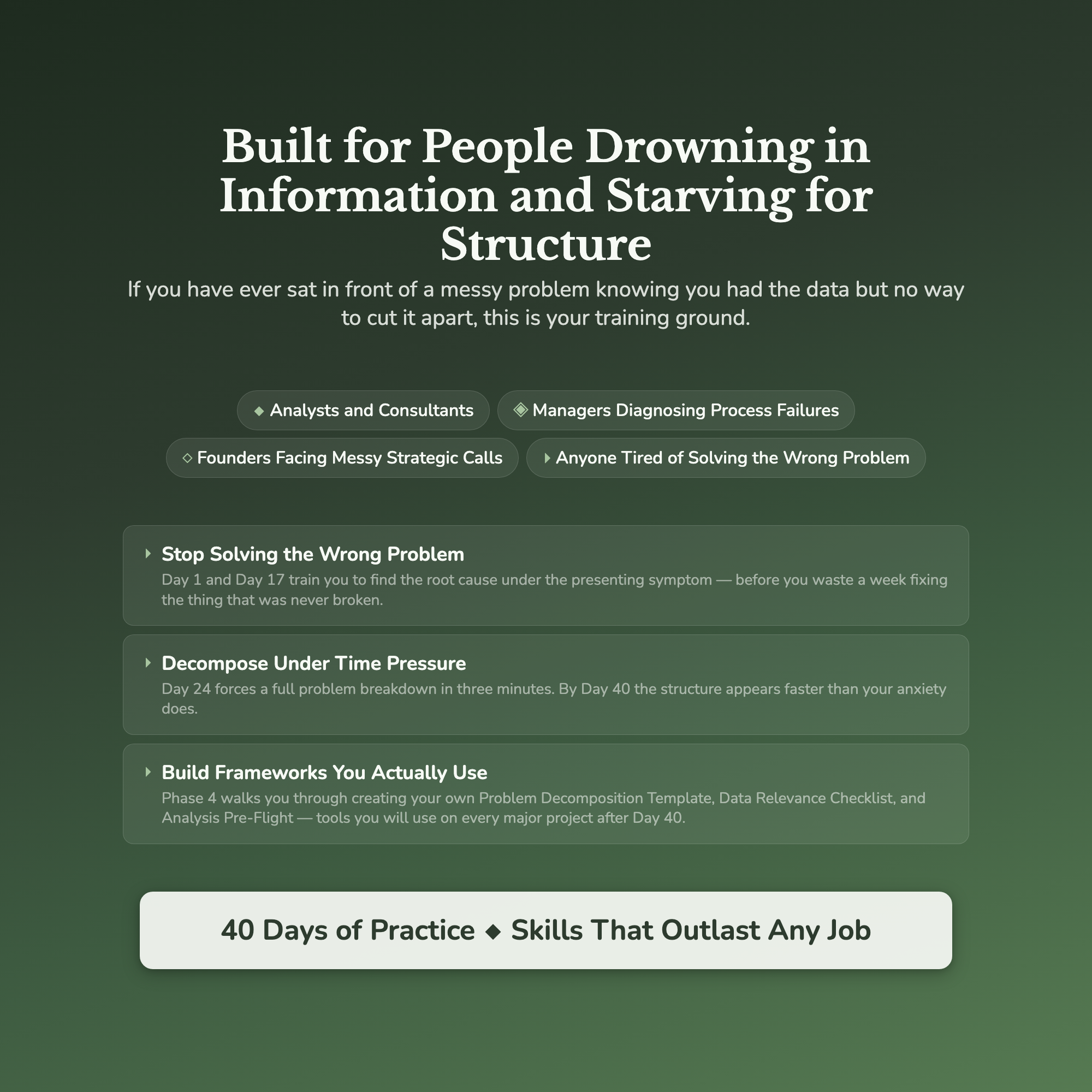Analytical Thinking Workbook & Training — who this workbook is for