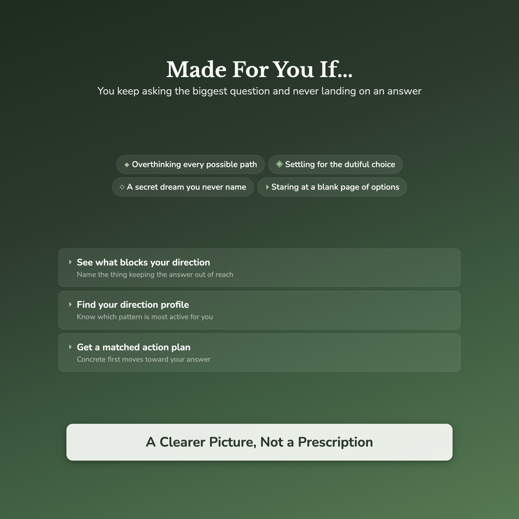 Life Direction Quiz & Workbook – Can't Figure Out My Path – Interactive Self-Assessment