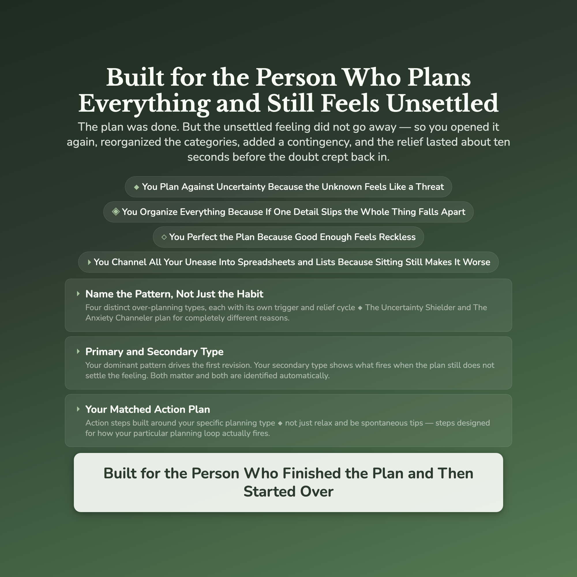 Over-Planning Profile — who this workbook is for