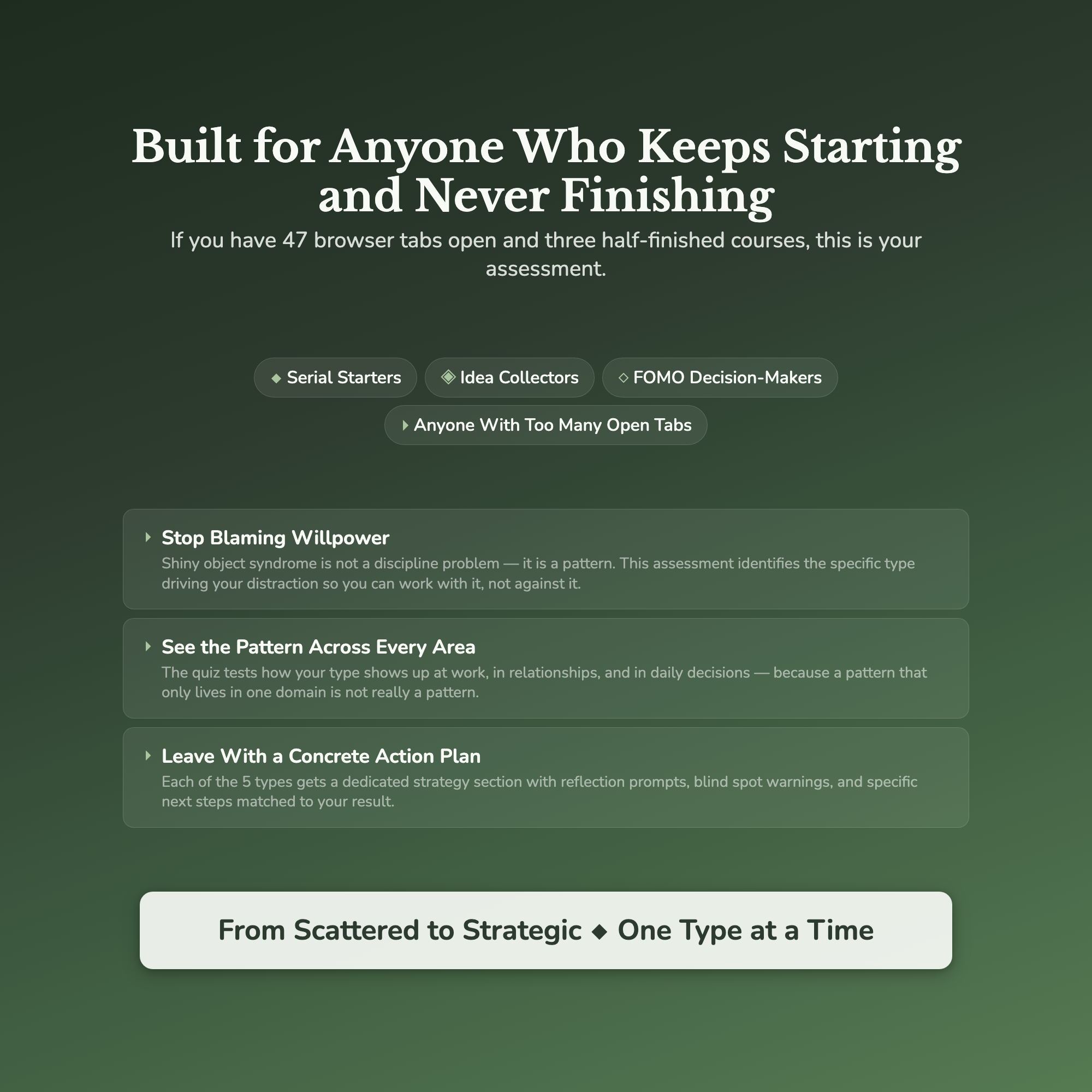 Distraction Profile — who this workbook is for