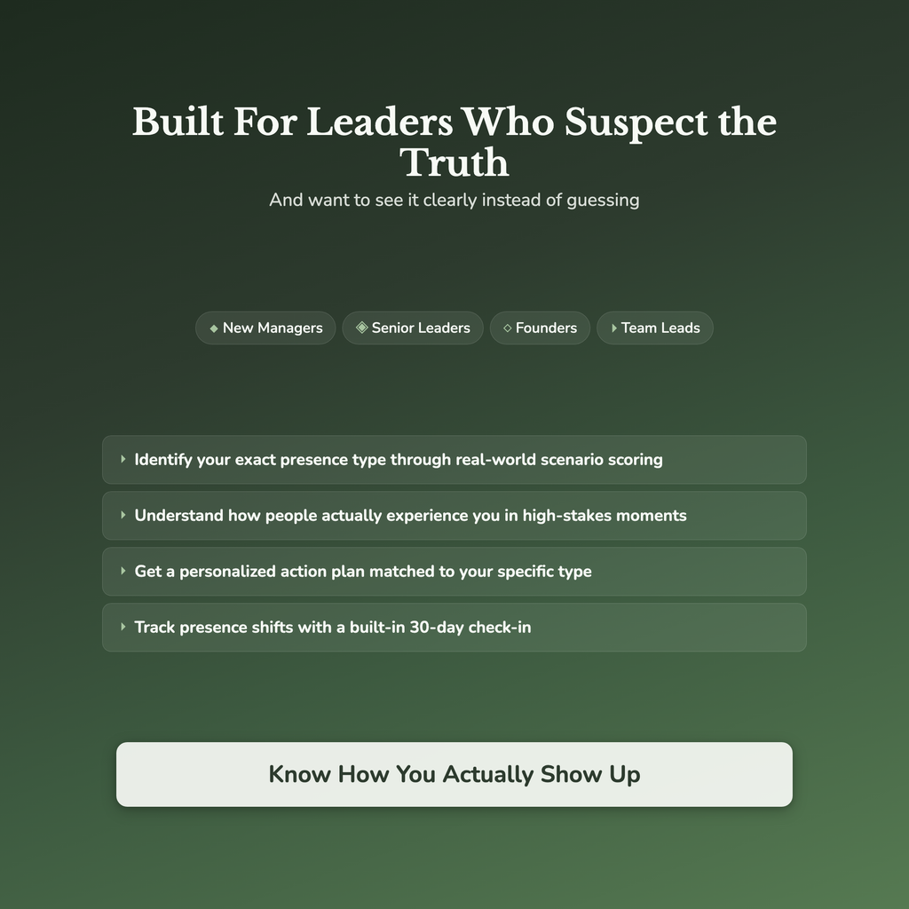 Leadership Presence Profile — who this workbook is for