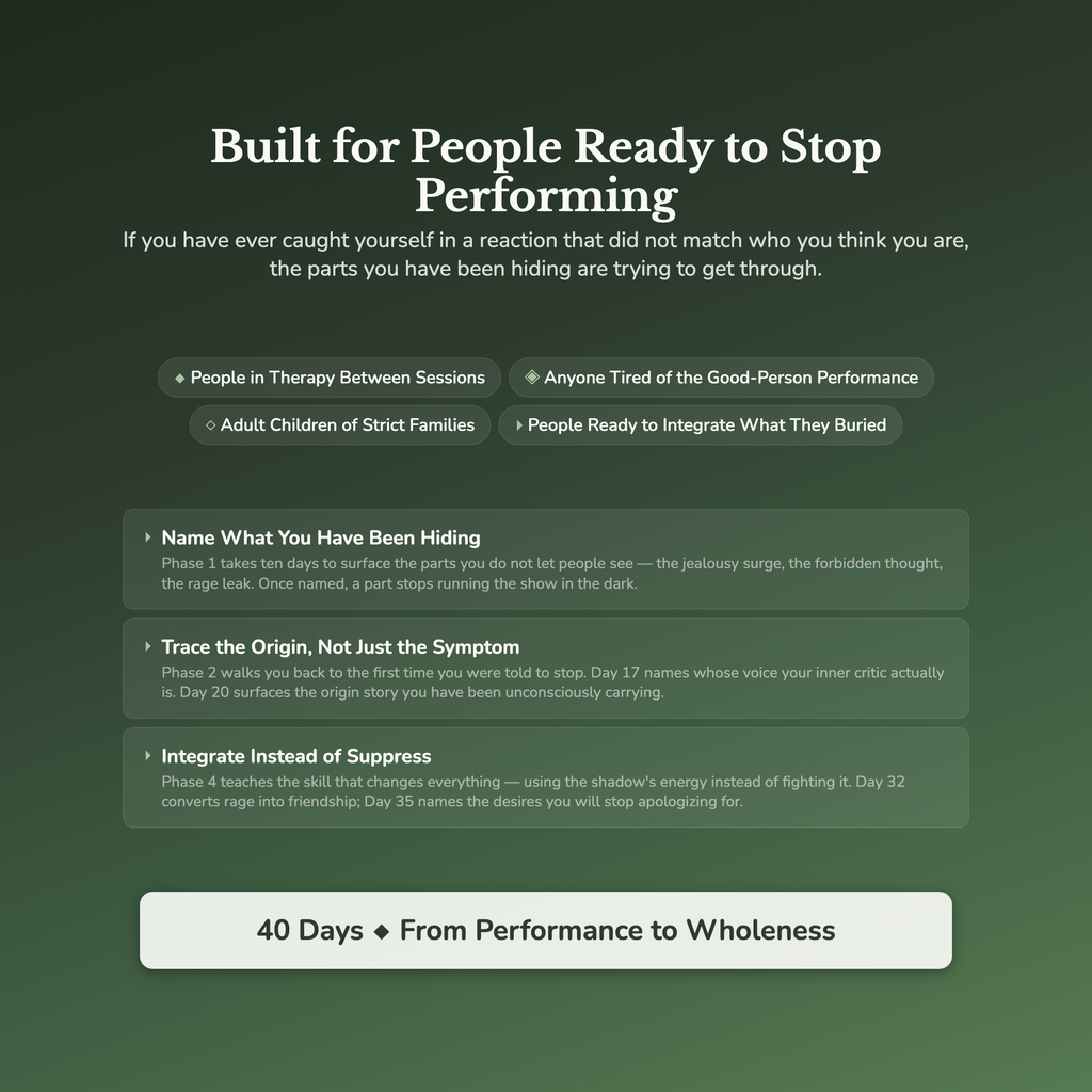 Shadow Work Workbook & 40-Day Guide — who this workbook is for