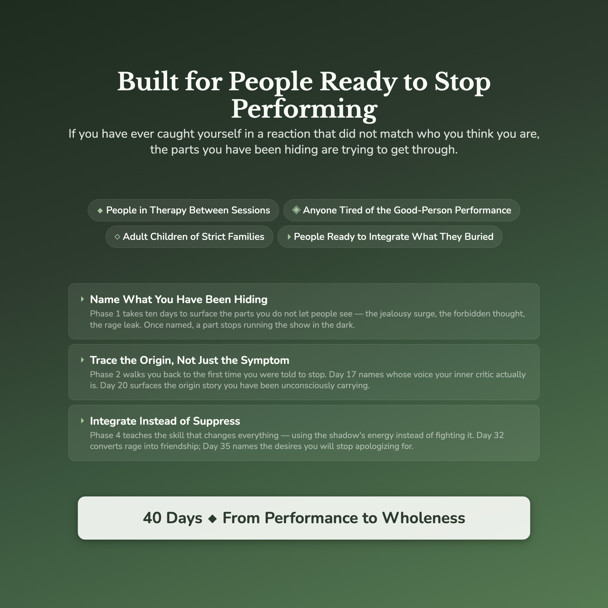 Shadow Work Workbook & 40-Day Guide — who this workbook is for