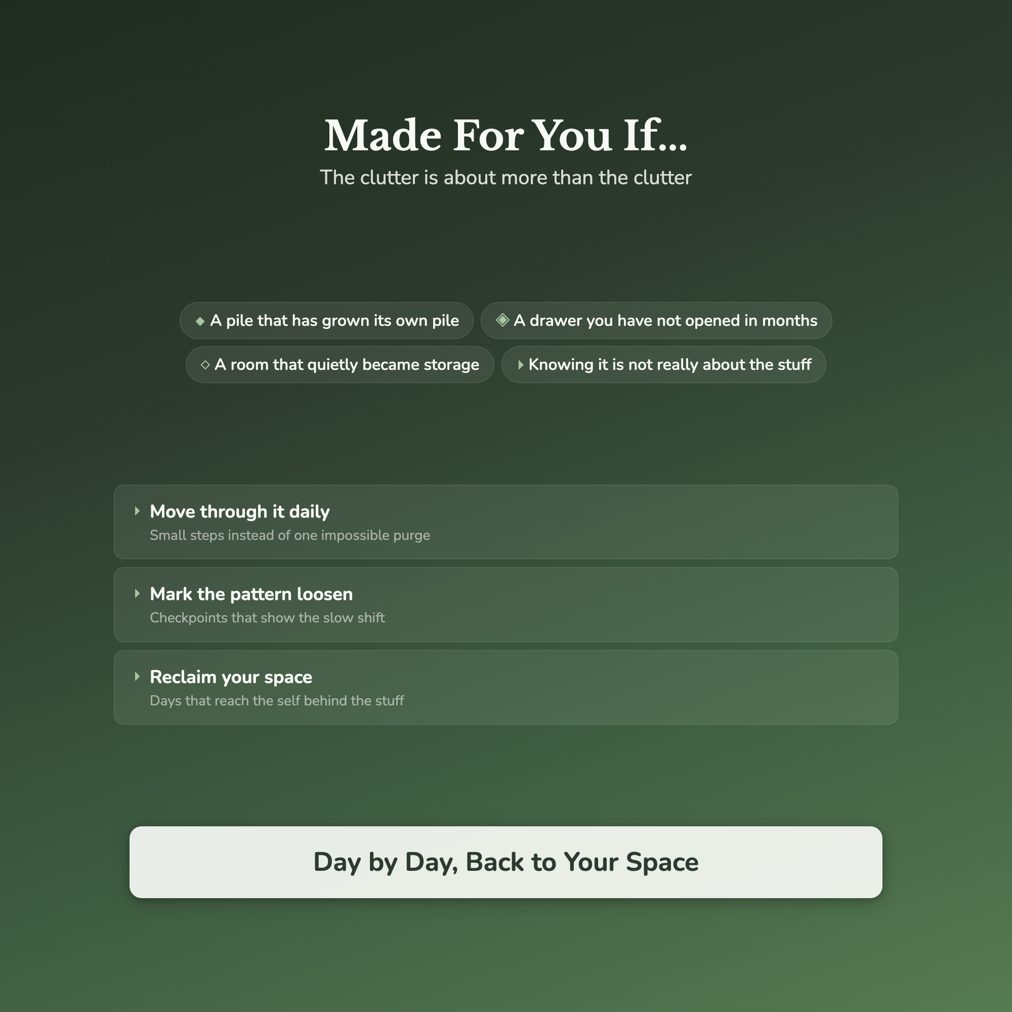 Declutter Workbook & 40-Day Journal – Why You Cant Let Go – Interactive Digital Guide