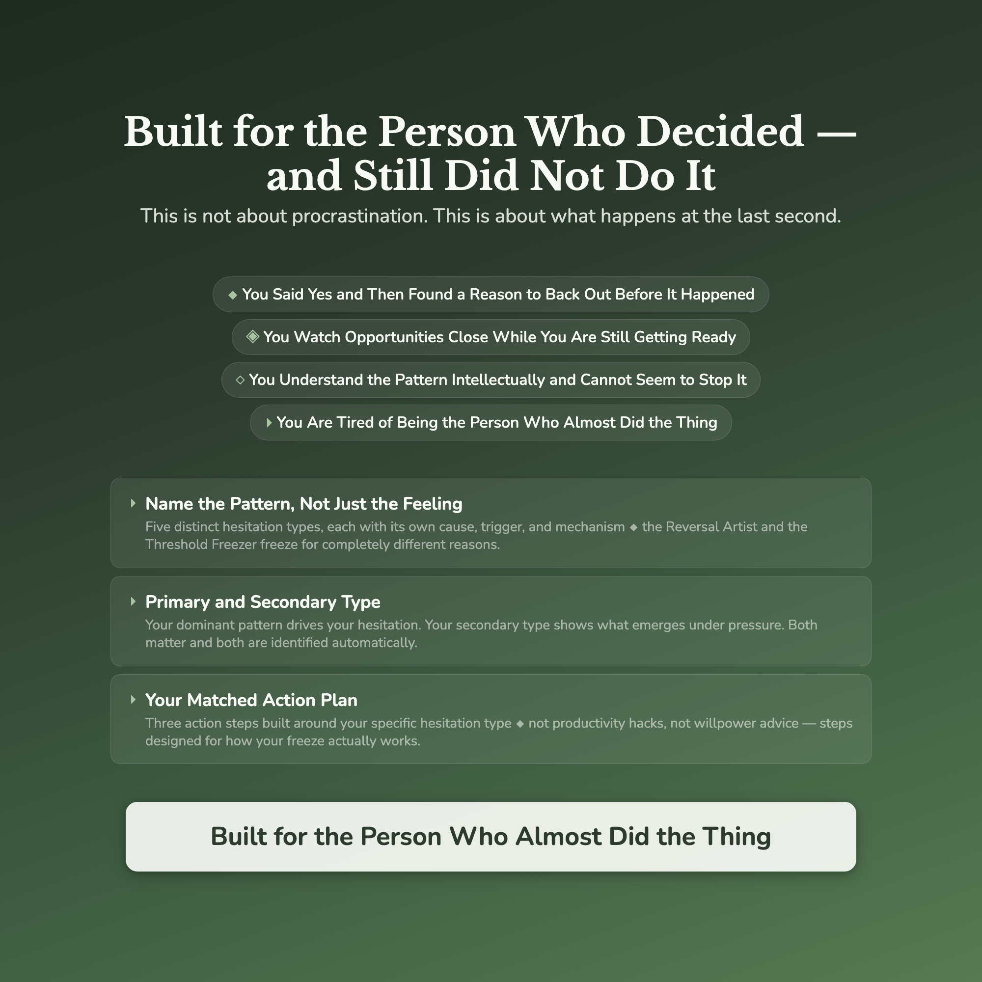 Decision Hesitation Profile — who this workbook is for