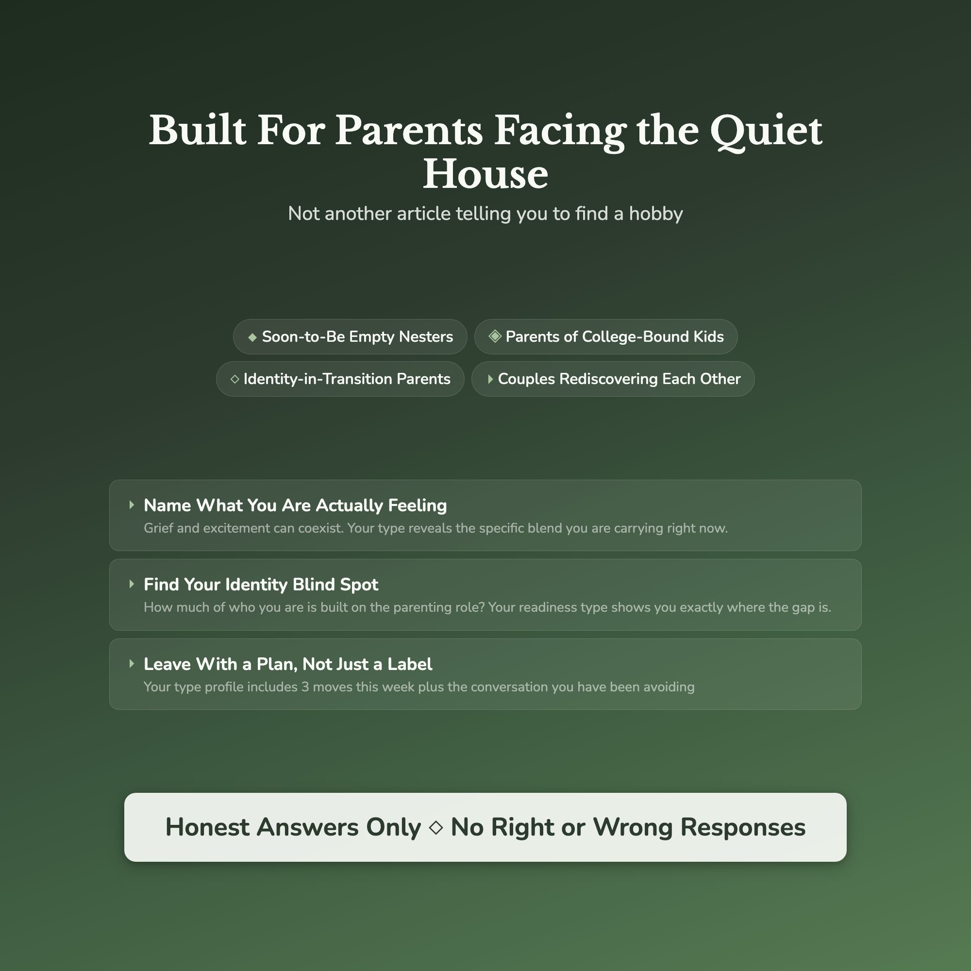 Empty Nest Readiness Profile — who this workbook is for