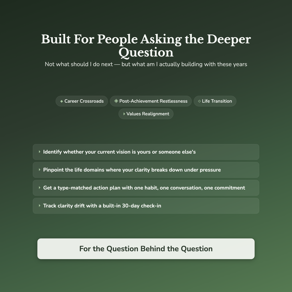 Life Vision Profile — who this workbook is for
