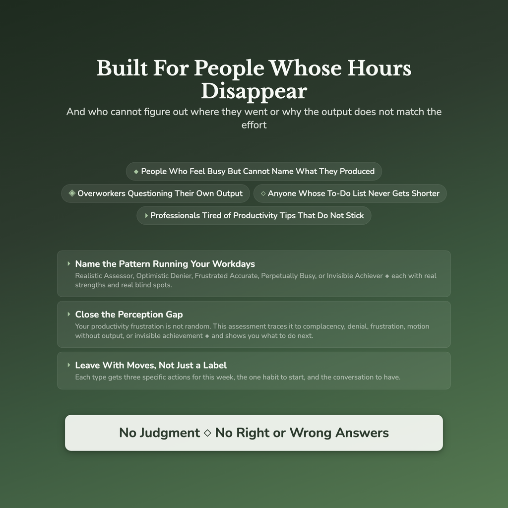 Productivity Profile — who this workbook is for