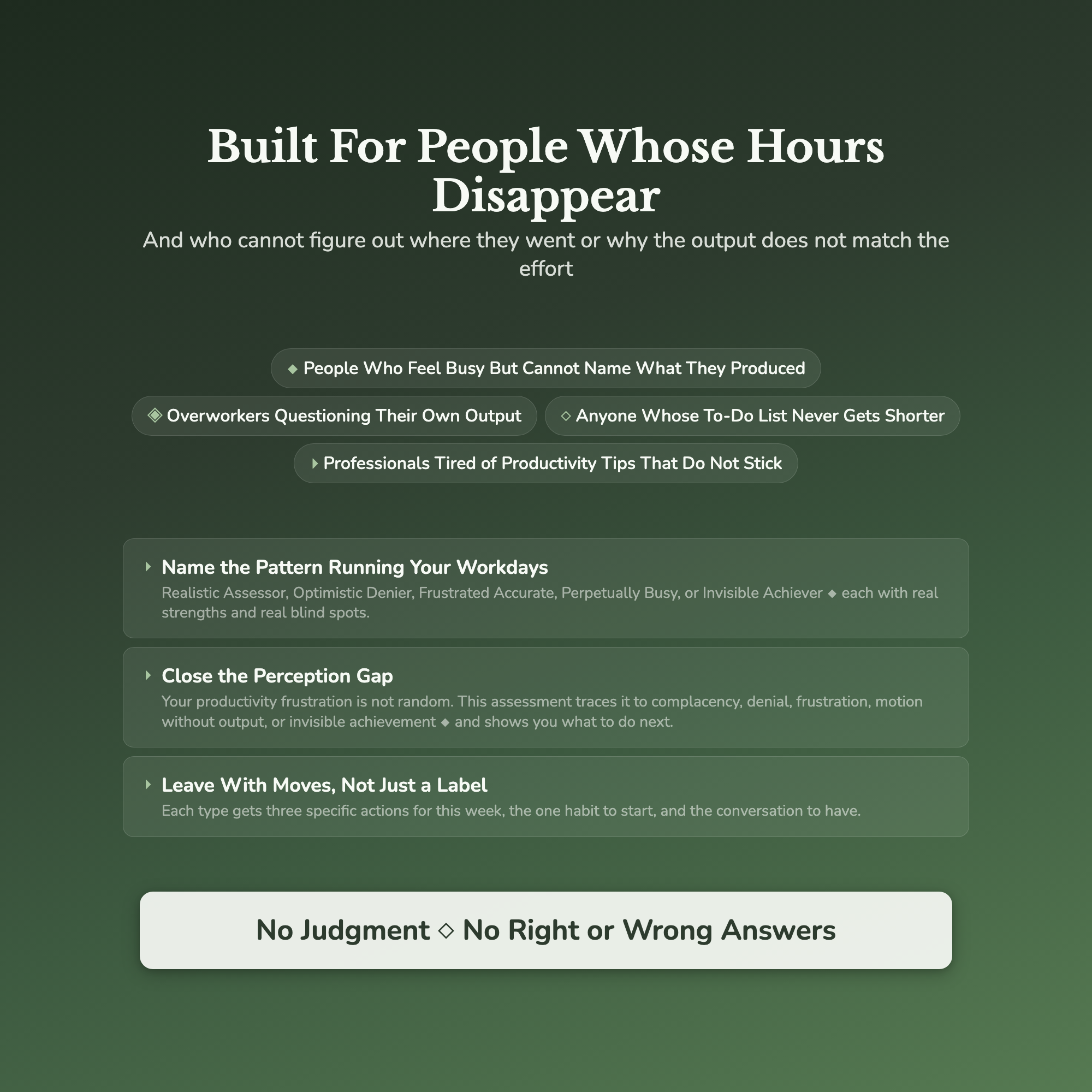 Productivity Profile — who this workbook is for