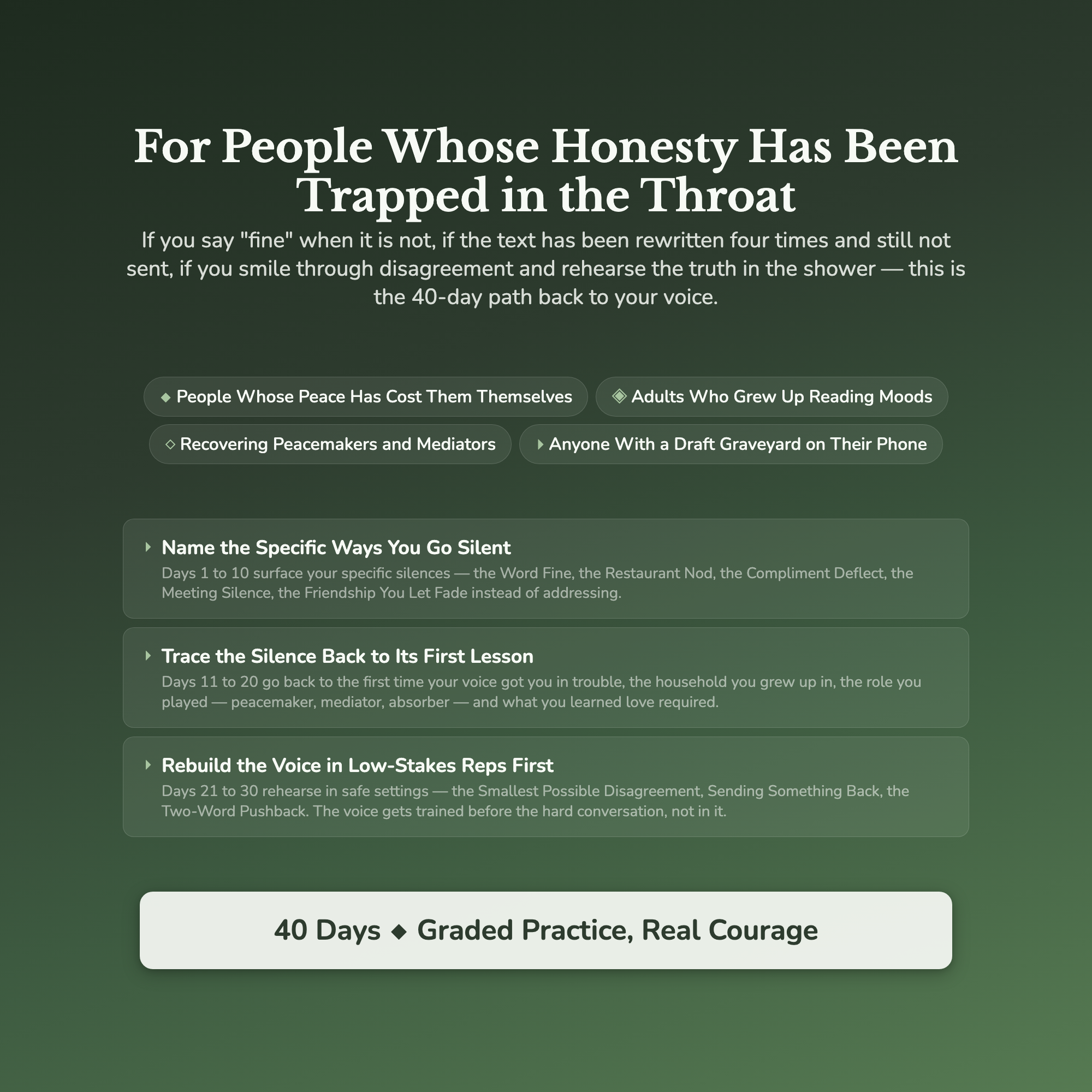 Conflict Avoidance Workbook & 40-Day Guide — who this workbook is for