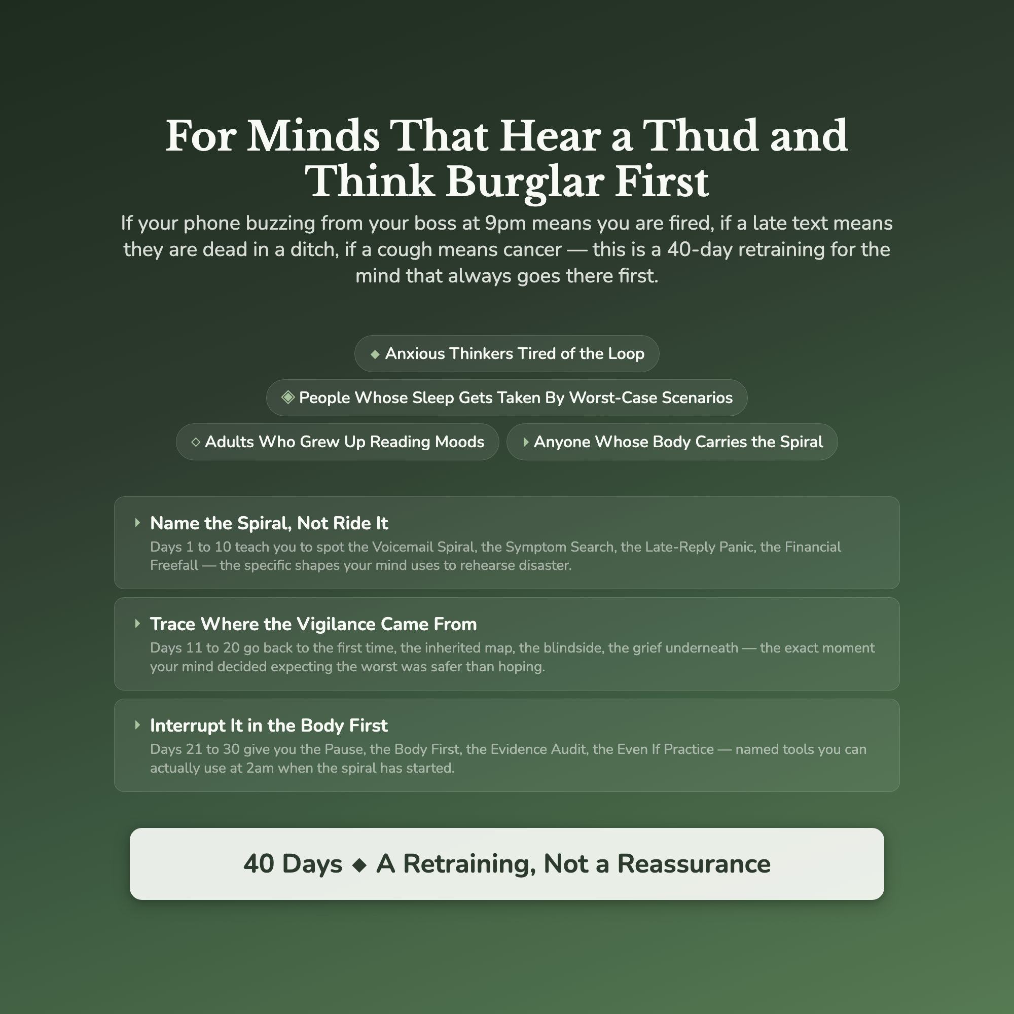 Catastrophizing Workbook & 40-Day Guide — who this workbook is for