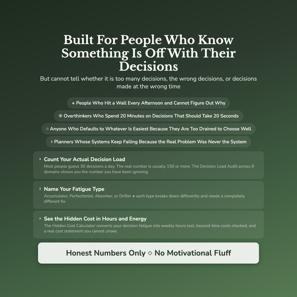 Decision Fatigue Profile — who this workbook is for