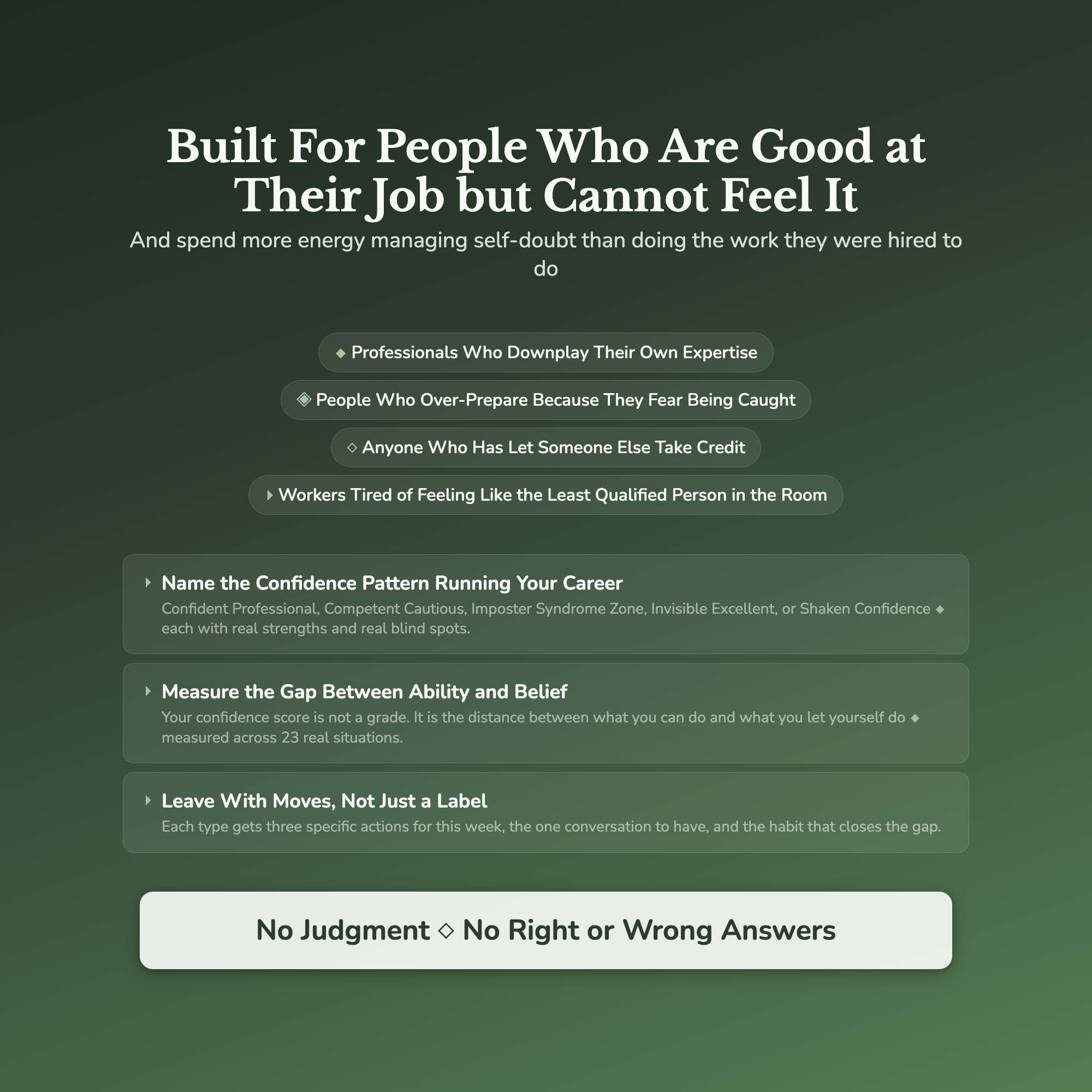 Work Confidence Profile — who this workbook is for