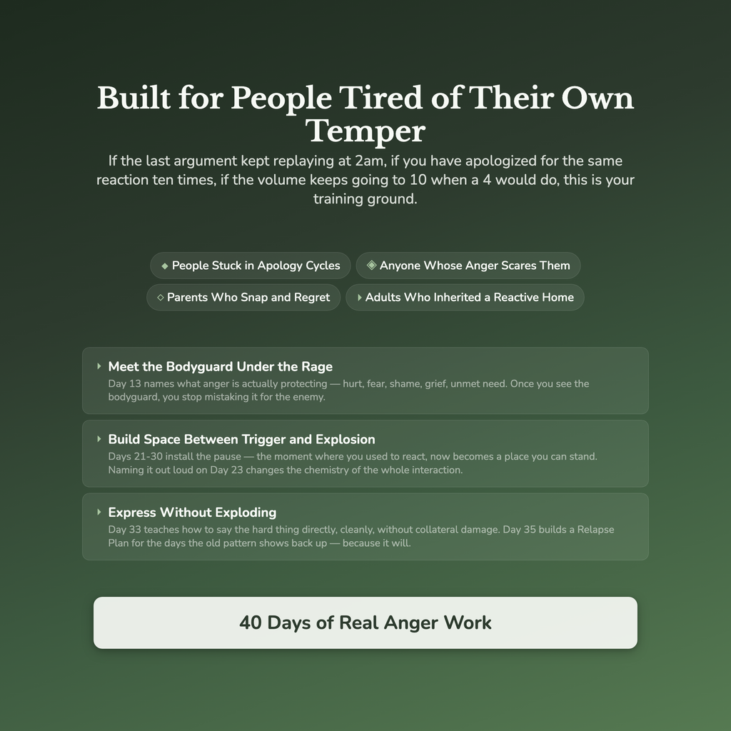 Anger Management Workbook & 40-Day Guide — who this workbook is for