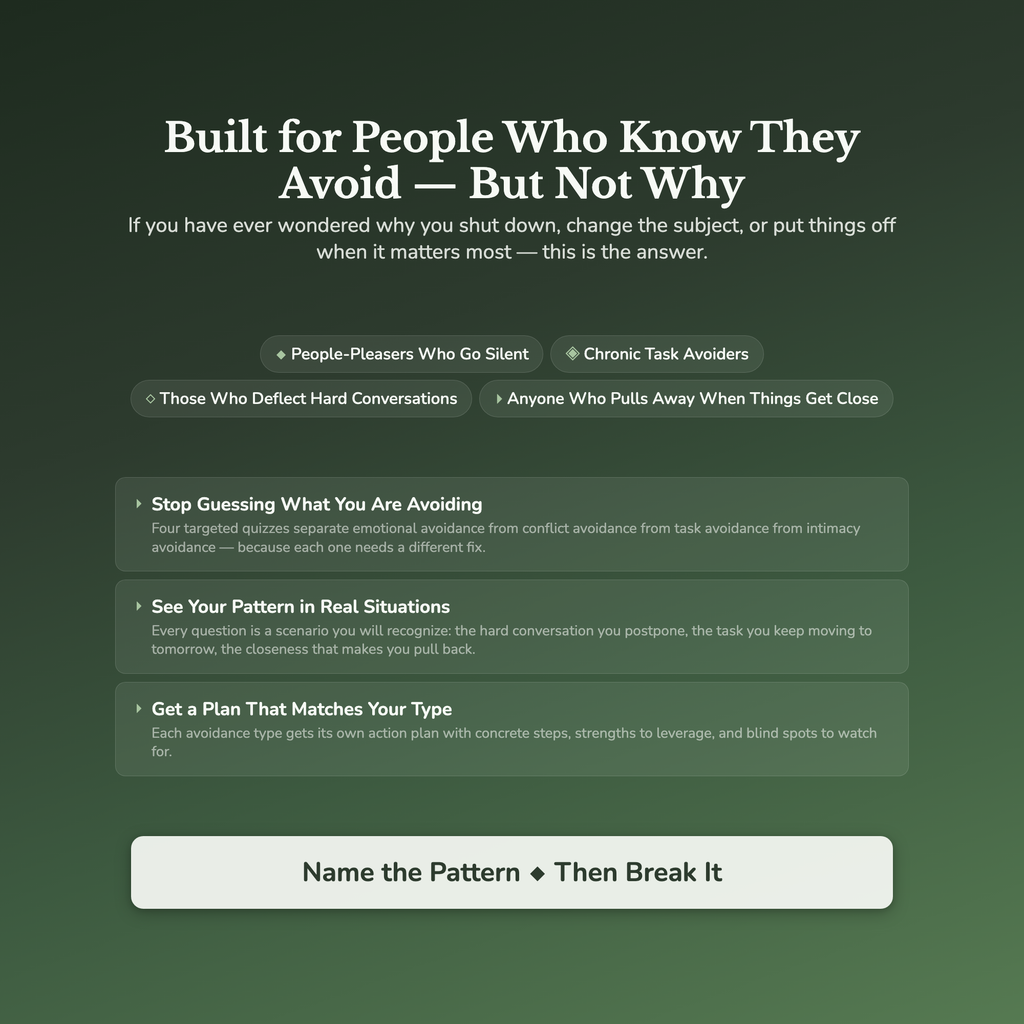 Avoidance Style Profile — who this workbook is for