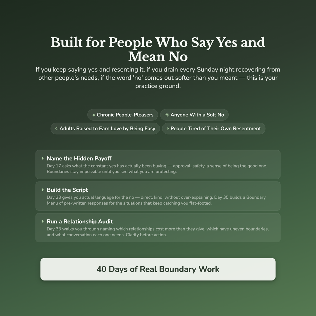 Boundaries Workbook & 40-Day Guide — who this workbook is for