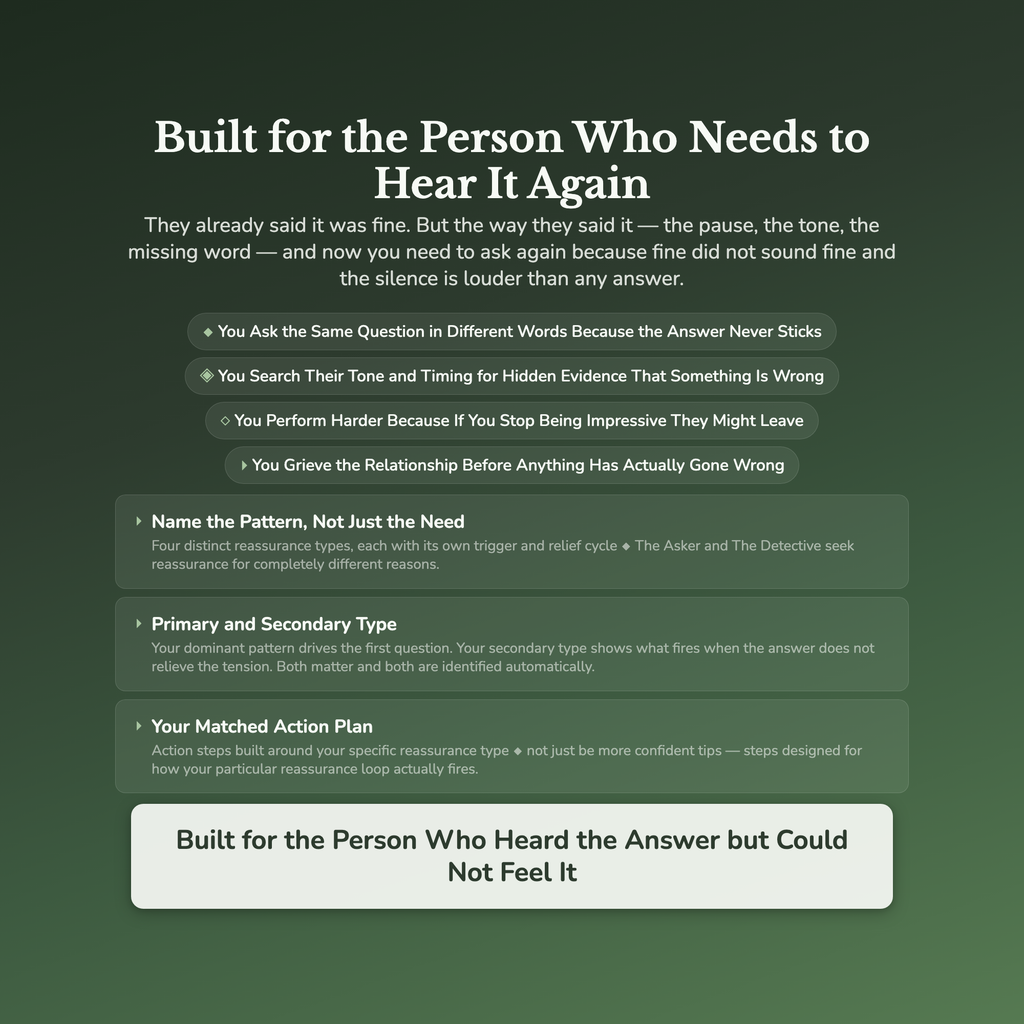 Reassurance Seeking Profile — who this workbook is for
