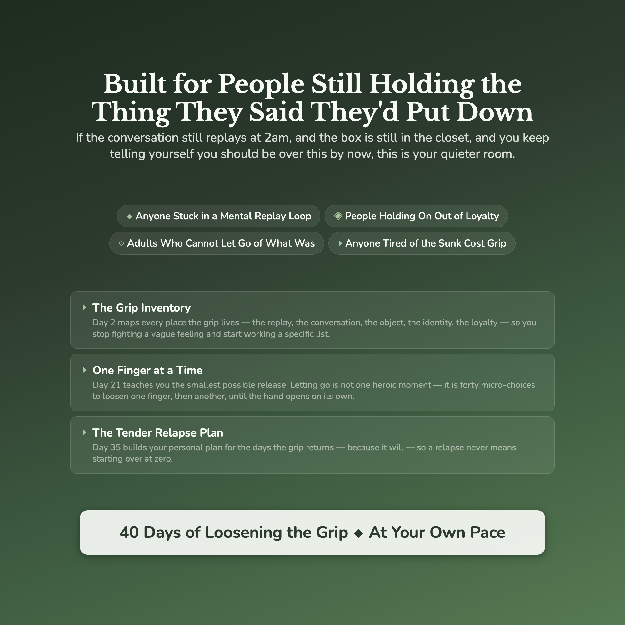 Letting Go Workbook & 40-Day Guide — who this workbook is for