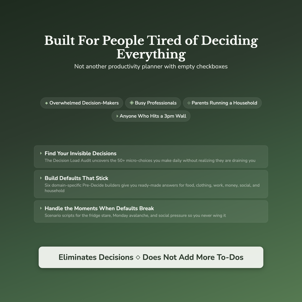 Decision Fatigue Workbook — who this workbook is for