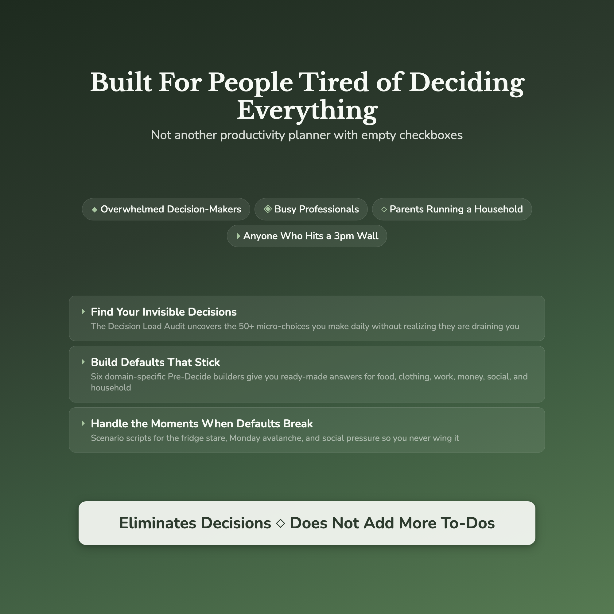 Decision Fatigue Workbook — who this workbook is for