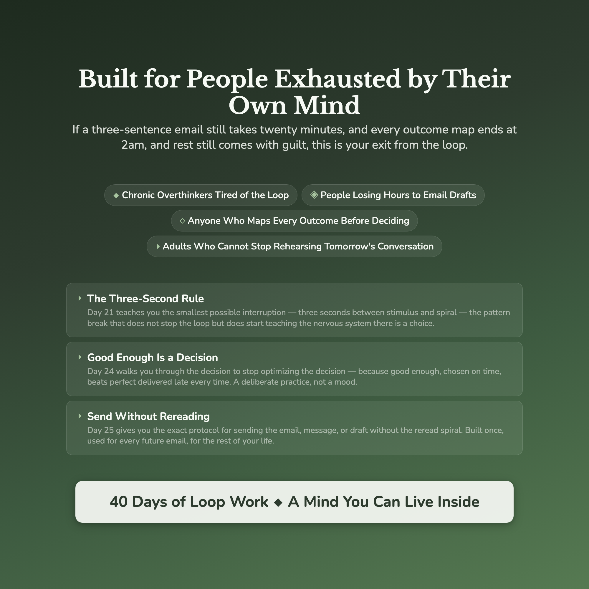 Overthinking Workbook & 40-Day Guide — who this workbook is for