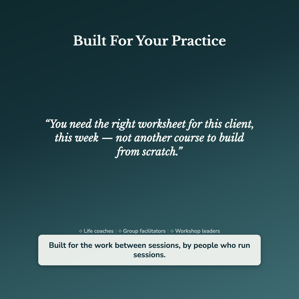 Life Coach Worksheets – 1000+ Interactive Client Tools, Auto-Scoring – Commercial License