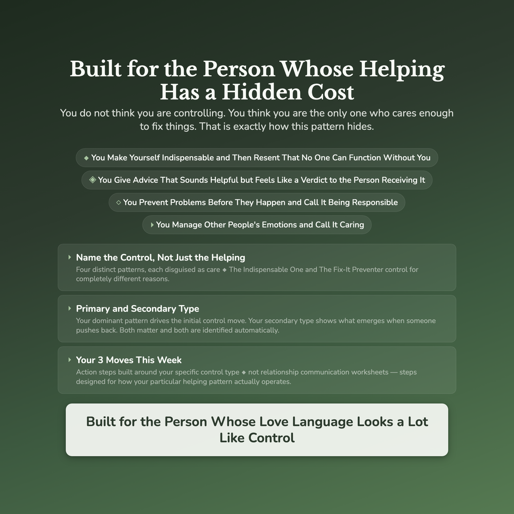 Helping vs Controlling Profile — who this workbook is for