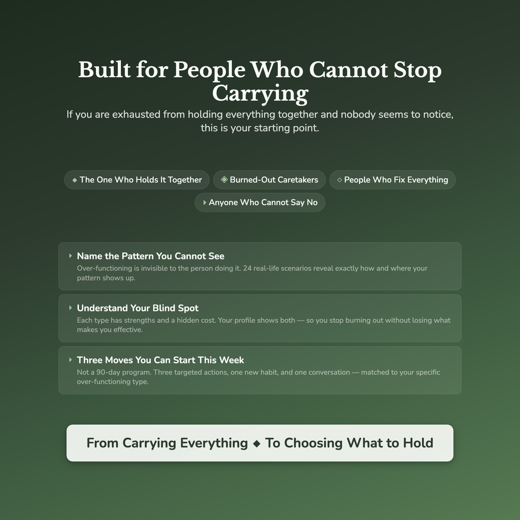 Over-Functioning Profile — who this workbook is for