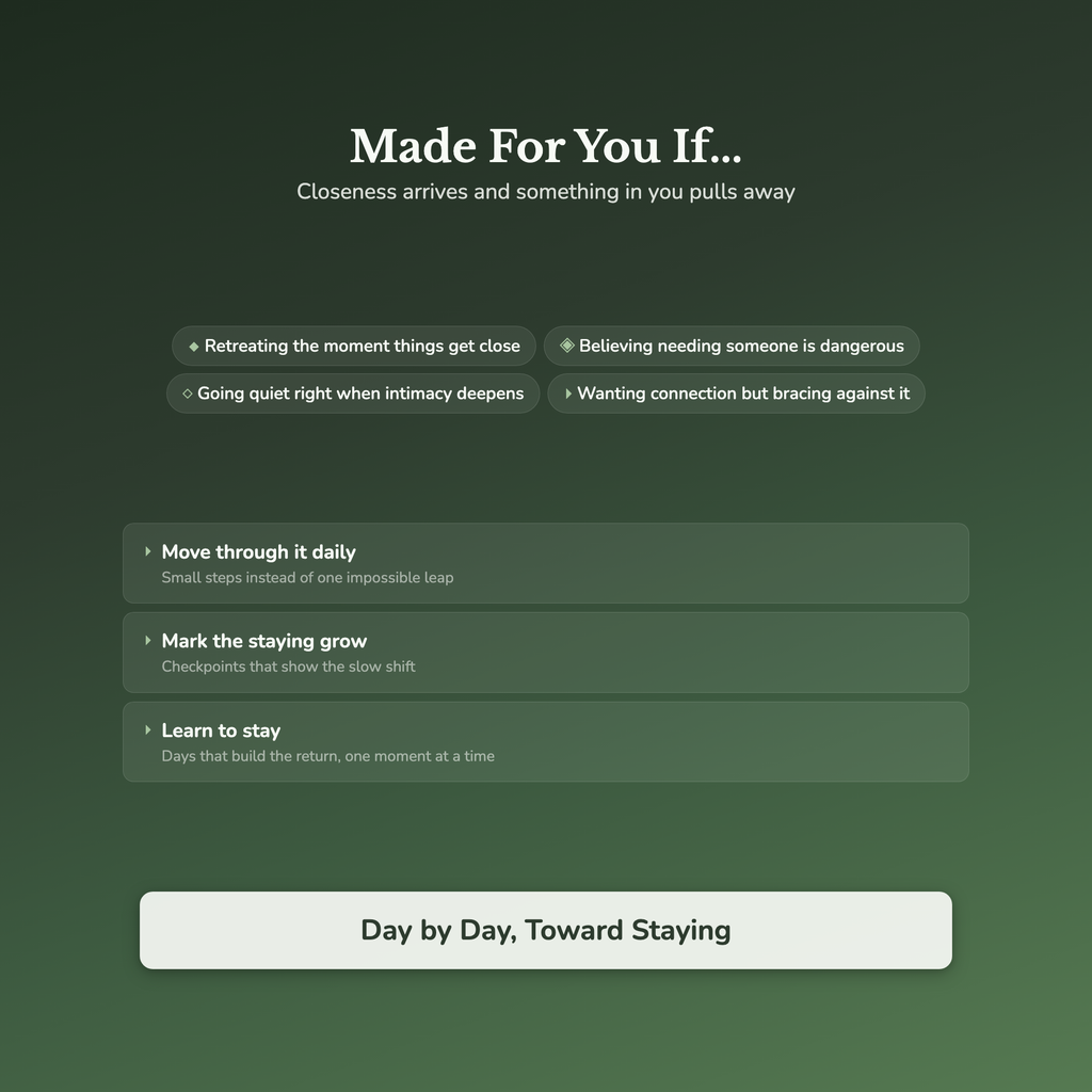 Avoidant Attachment Workbook & 40-Day Journal – Stay Close – Interactive Digital Guide