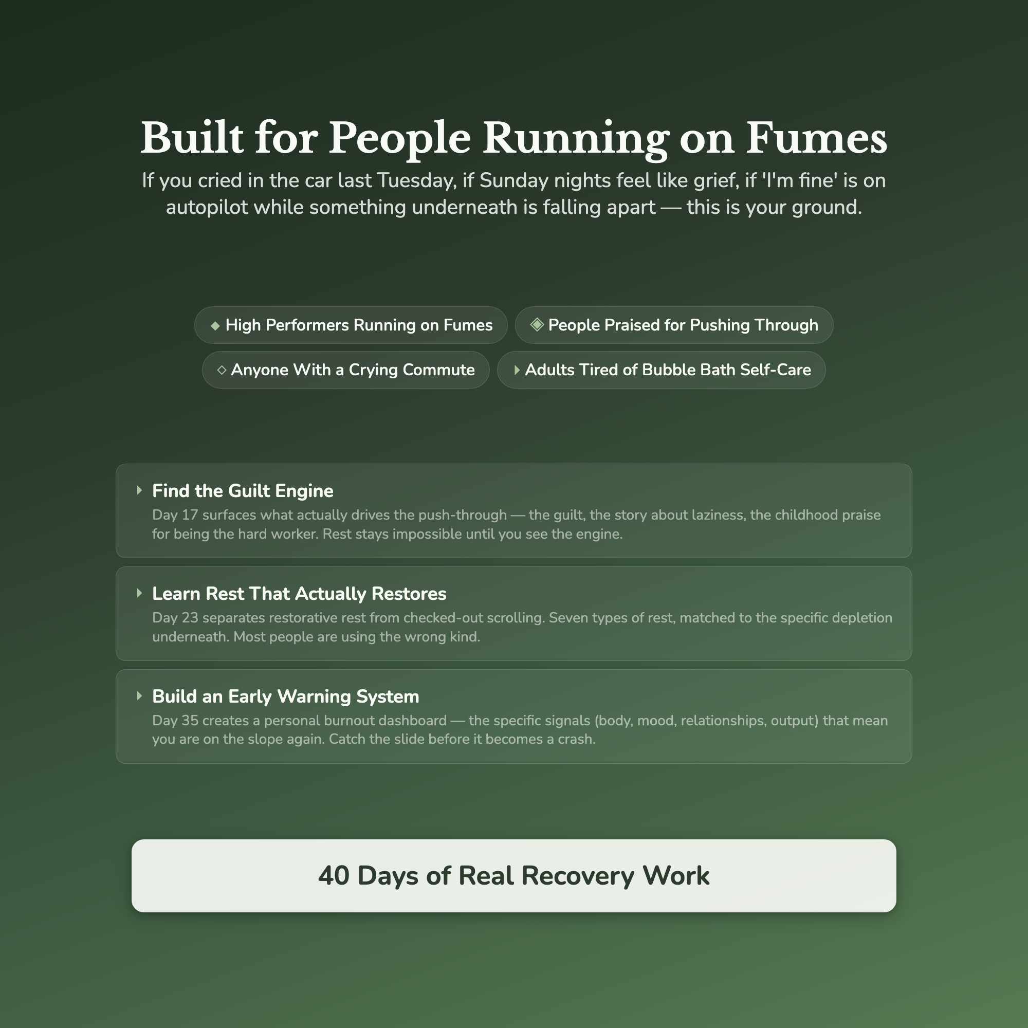 Burnout Workbook & 40-Day Guide — who this workbook is for