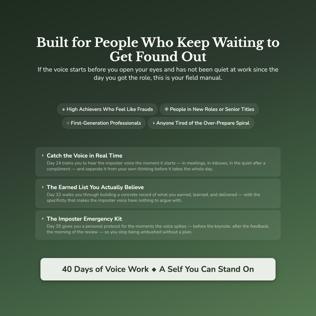 Imposter Syndrome Workbook & 40-Day Guide — who this workbook is for