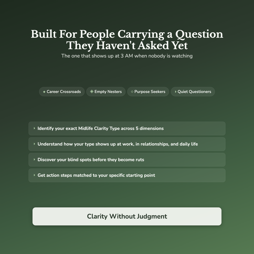 Midlife Clarity Profile — who this workbook is for