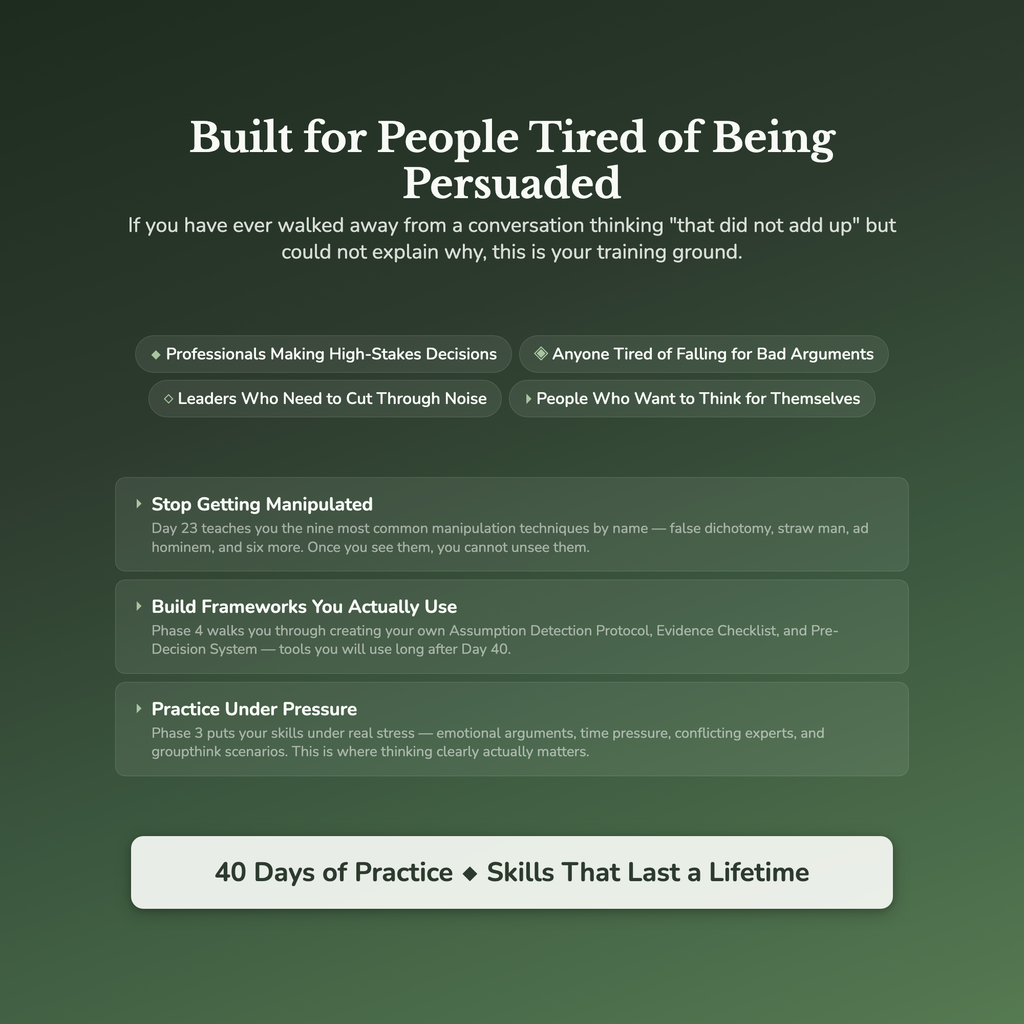 Critical Thinking Workbook & Training — who this workbook is for