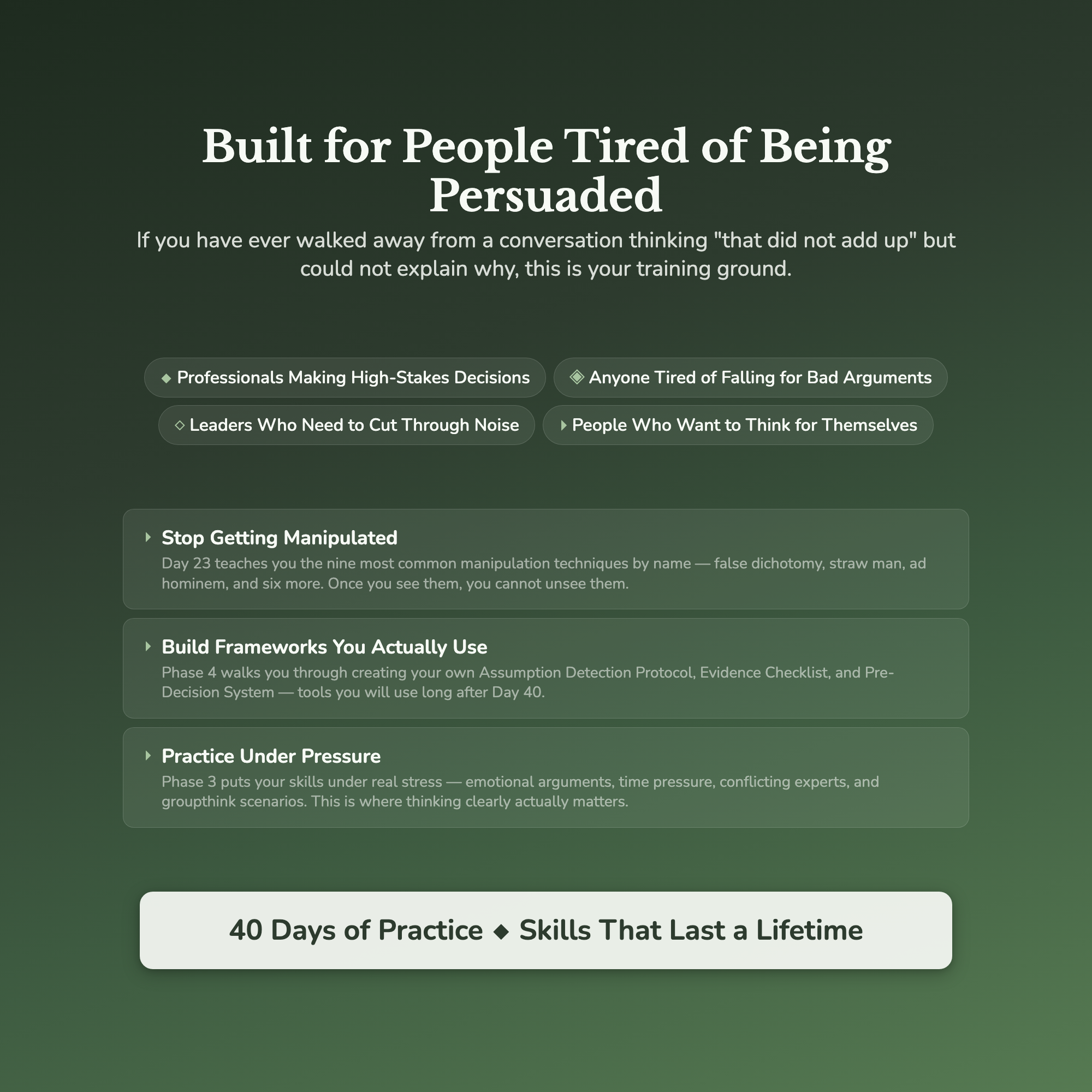 Critical Thinking Workbook & Training — who this workbook is for