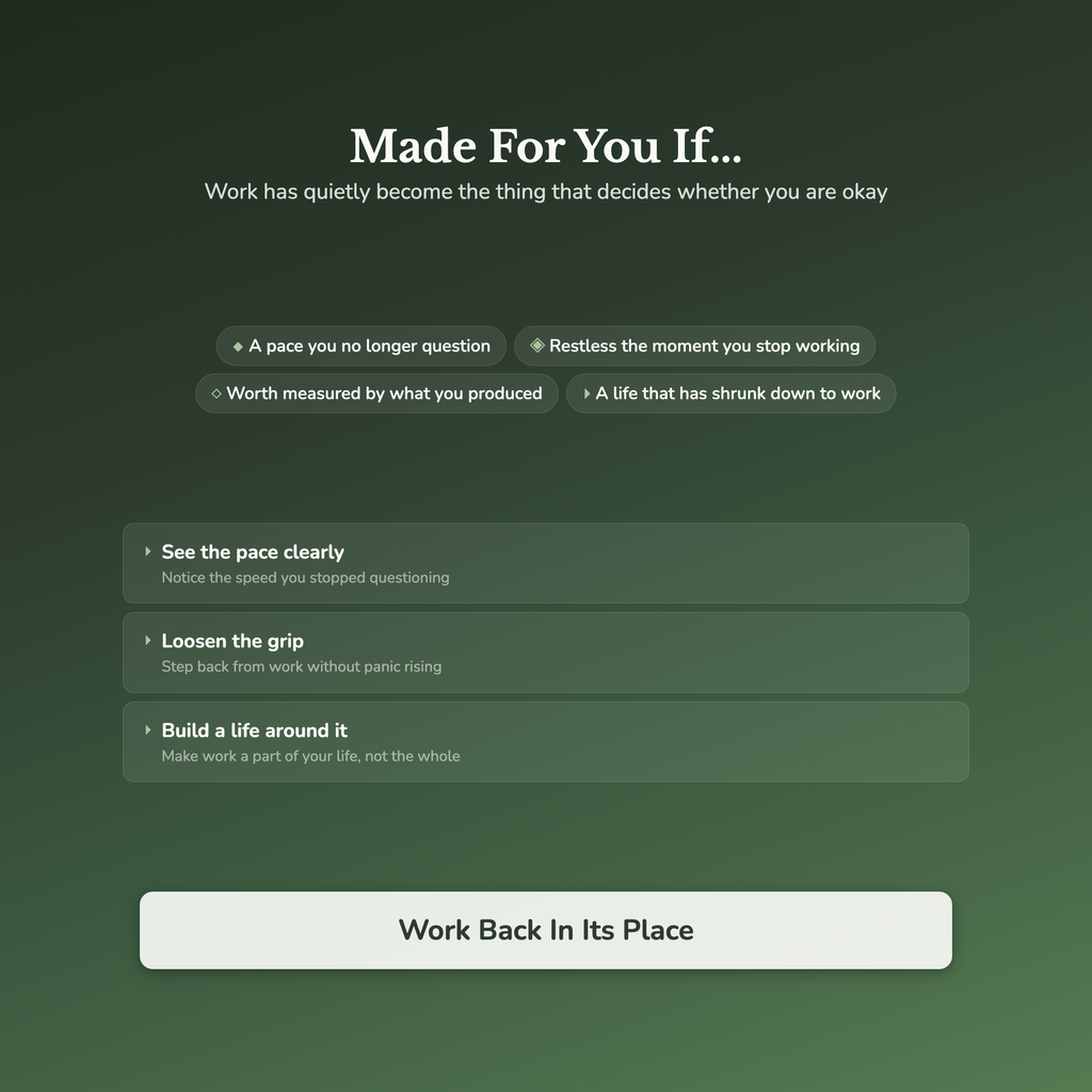 Workaholic Workbook & 40-Day Journal – Work Back In Its Place – Interactive Digital Guide