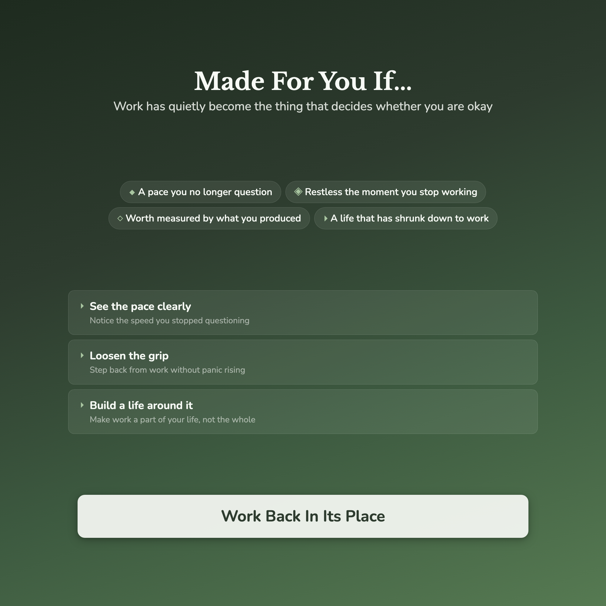 Workaholic Workbook & 40-Day Journal – Work Back In Its Place – Interactive Digital Guide