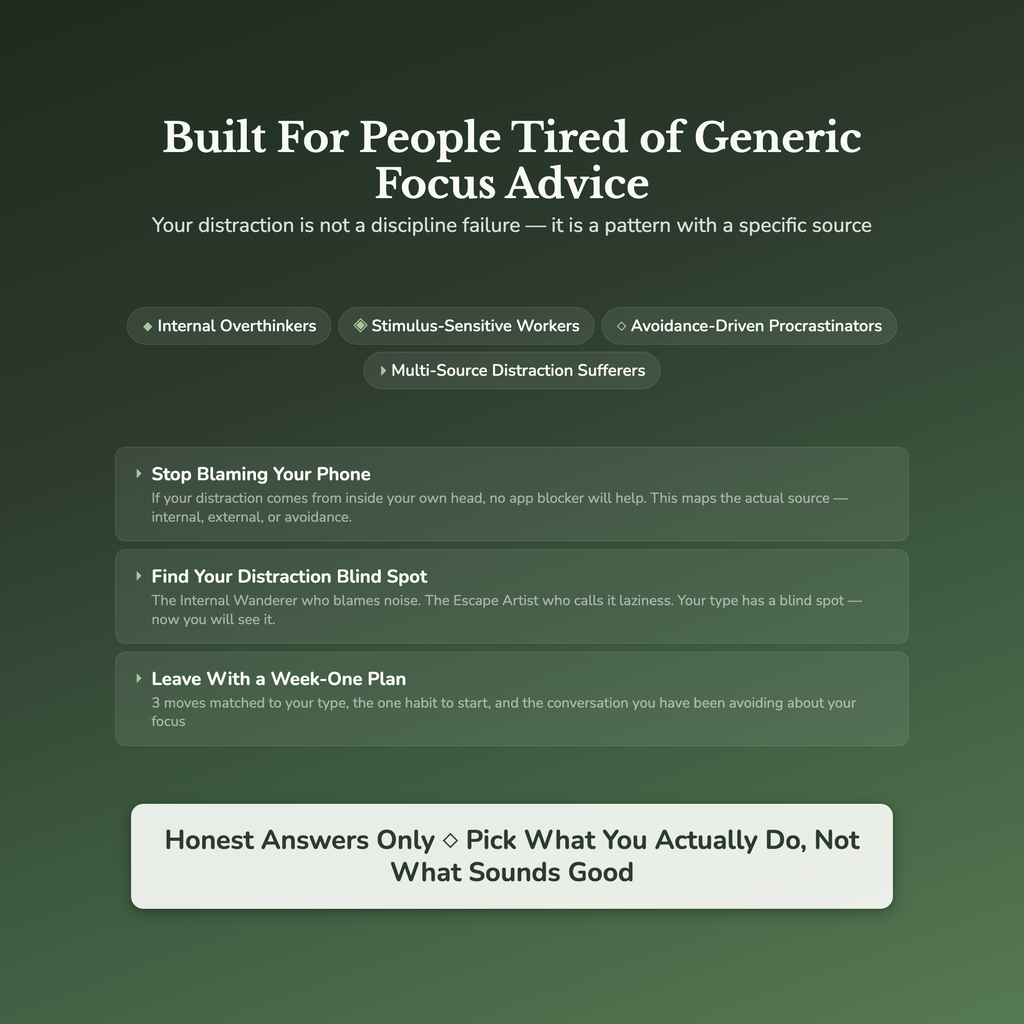 Distraction Type Profile — who this workbook is for