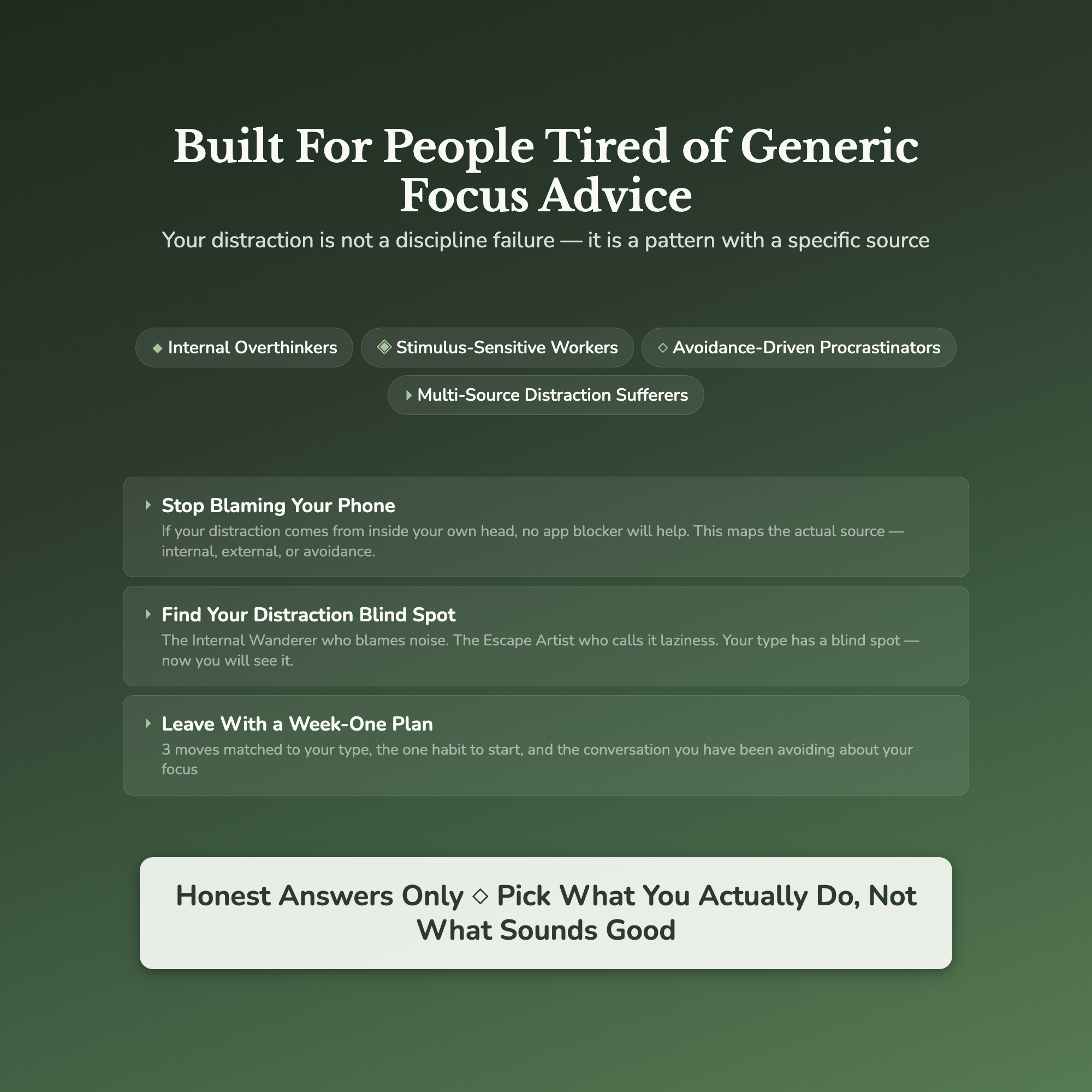 Distraction Type Profile — who this workbook is for