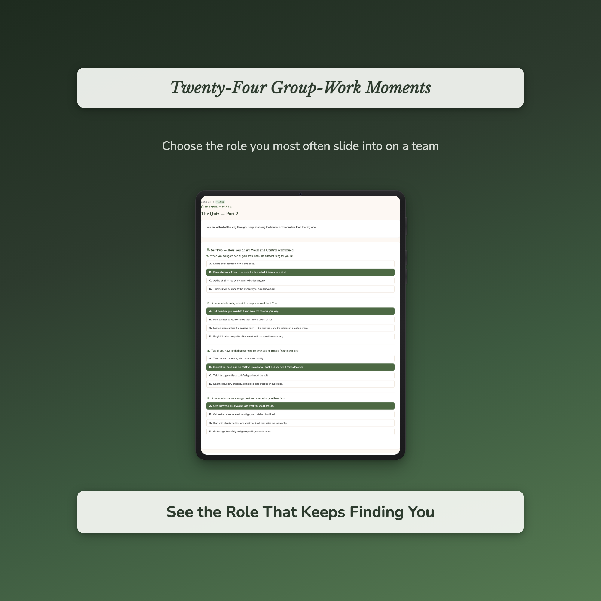 Team Player Quiz & Workbook – Same Role Keeps Finding You – Interactive Self-Assessment