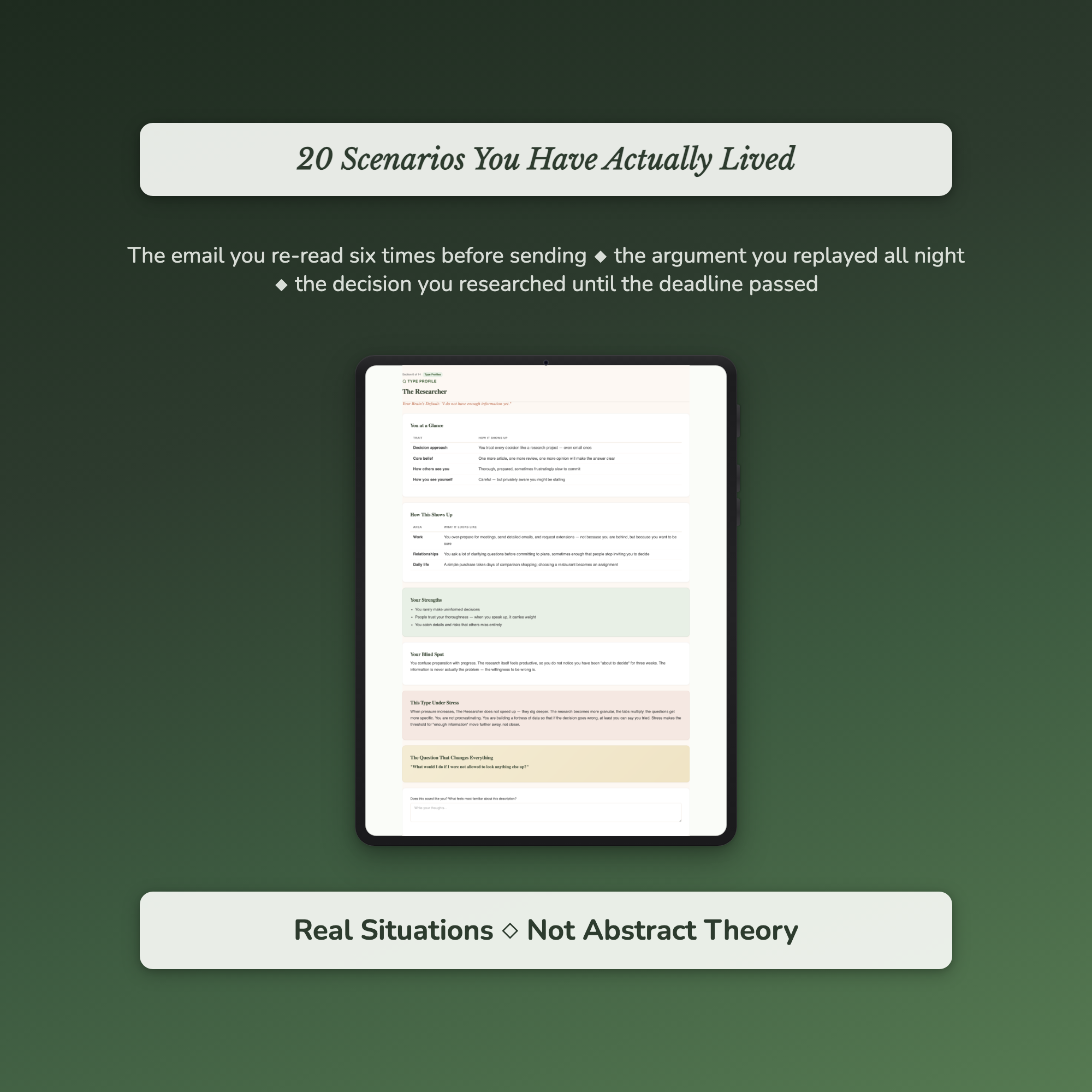 Overthinking Profile — sample interactive page