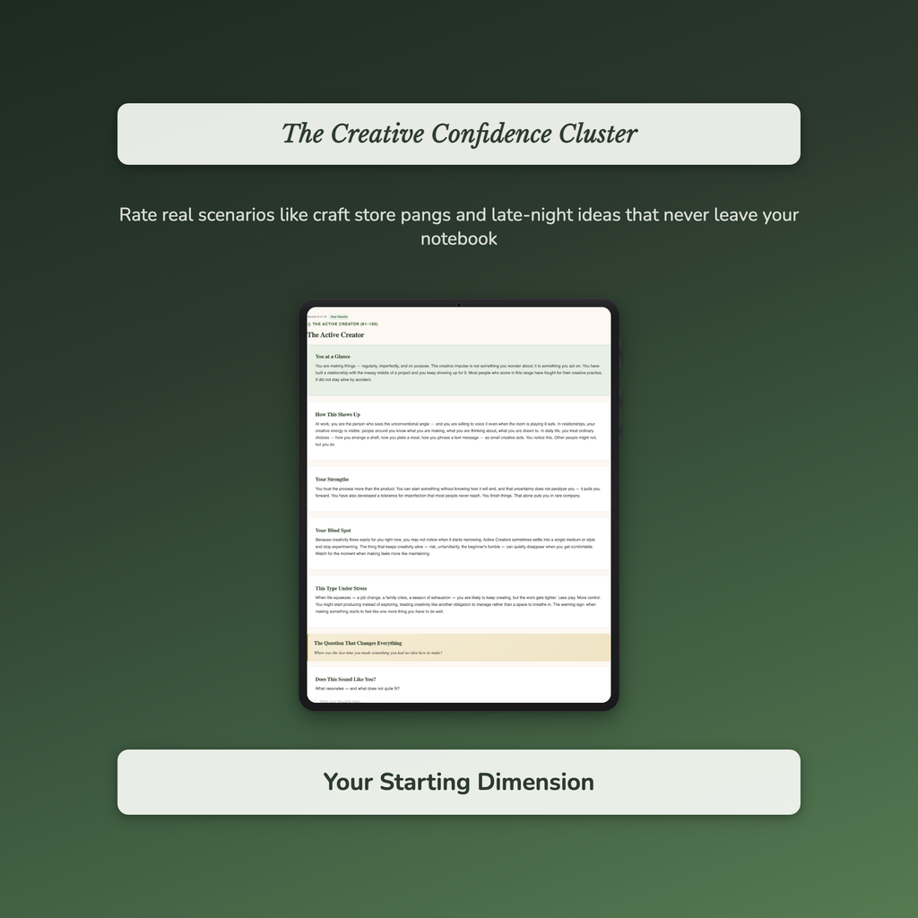 Creative Energy Profile — sample interactive page