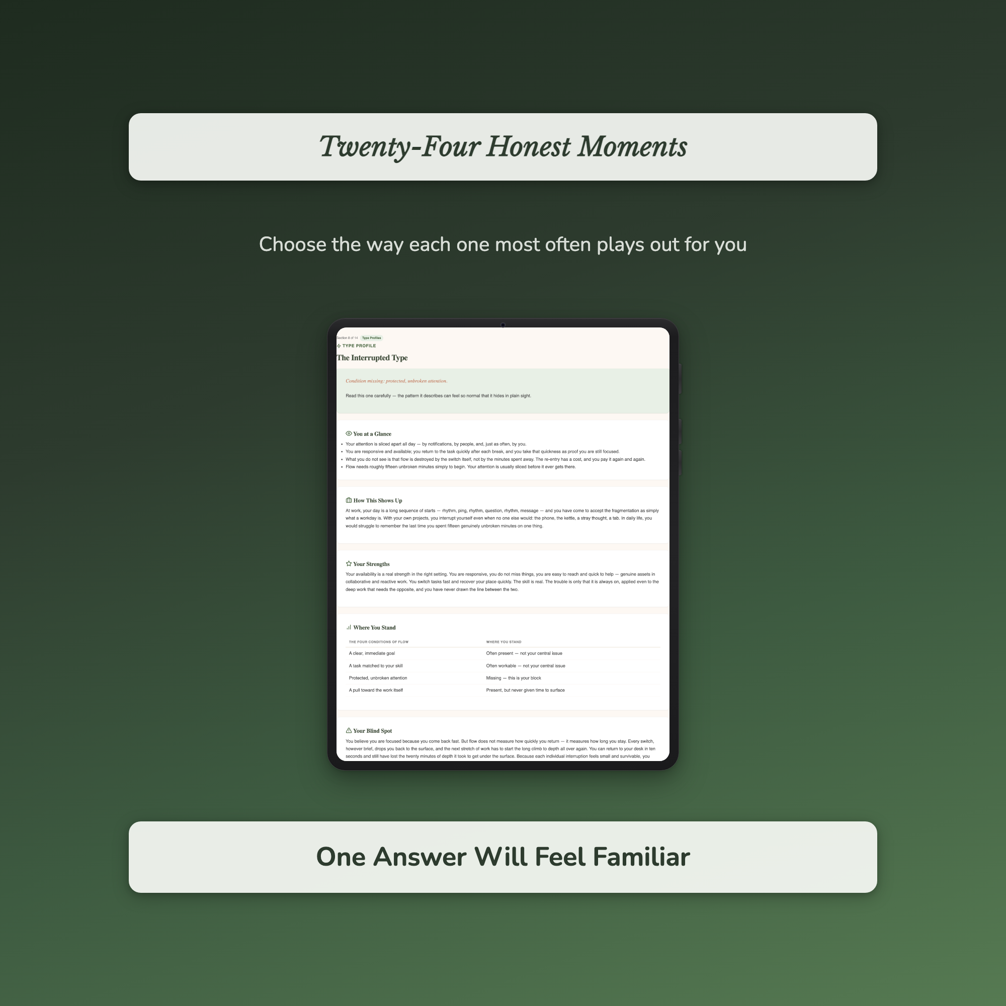 Flow State Quiz & Workbook – Why Deep Focus Keeps Slipping – Interactive Self-Assessment