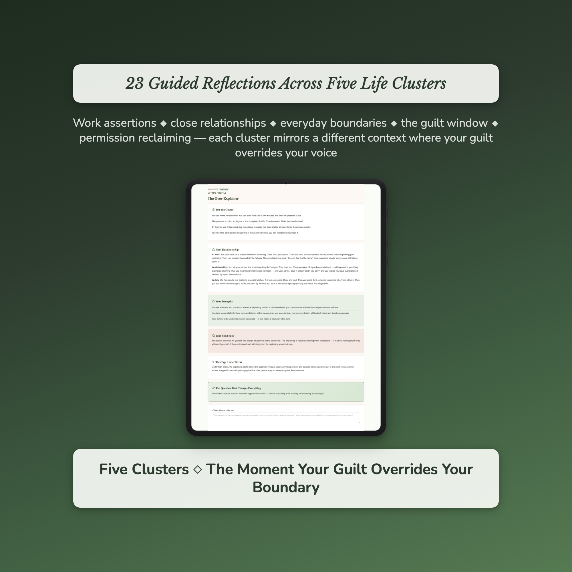 Why You Apologize Profile — sample interactive page