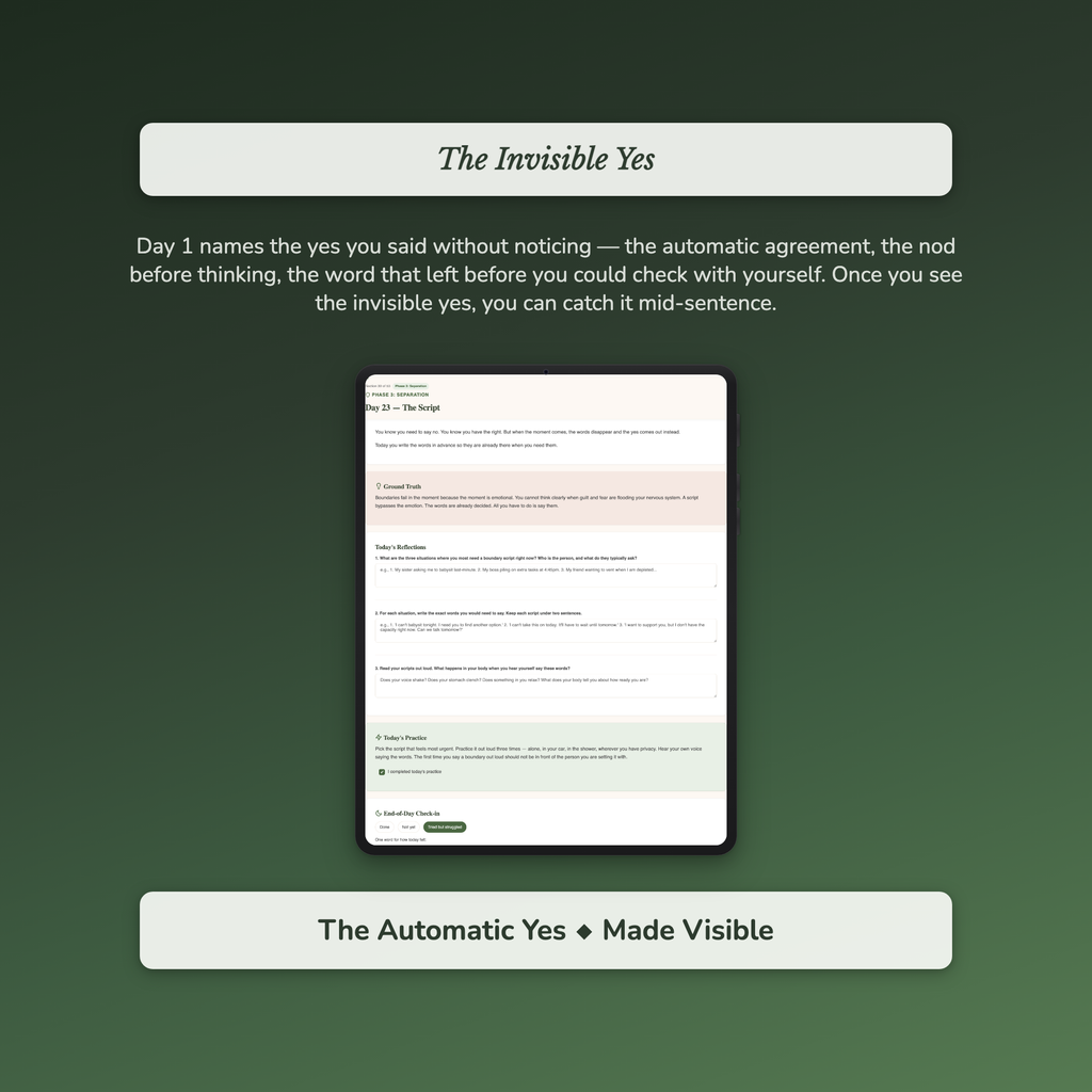Boundaries Workbook & 40-Day Guide — sample interactive page